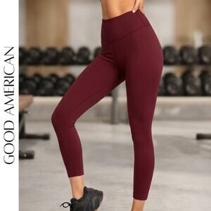 GOOD AMERICAN Ribbed 7/8 Leggings “Port” XS NWT Athleisure Sculpt